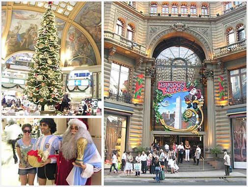 Árboles de navidad decoran las vidrieras porteñas