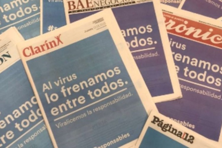 “Al virus lo frenamos entre todos”: un virus, la misma tapa