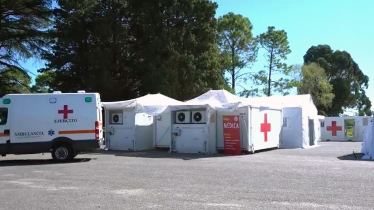 Instalaron en Pompeya un Hospital Militar Reubicable para pacientes de coronavirus