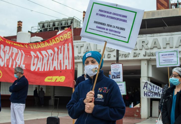 Movilización de trabajadores del Hospital Garrahan