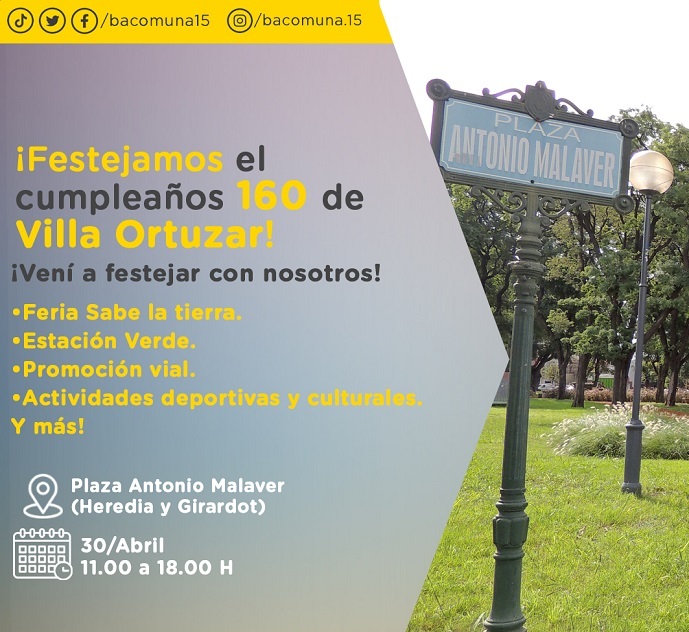 Villa Ortúzar celebró sus 160° aniversario con actividades y propuestas culturales gratuitas para todos los vecinos.