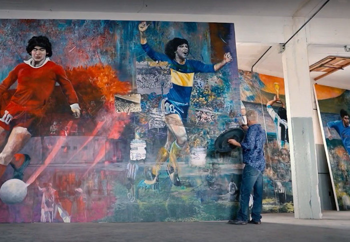 A 2 años de su partida se presenta el mural “una gambeta a la vida”, de Diego Maradona